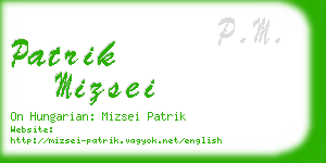 patrik mizsei business card